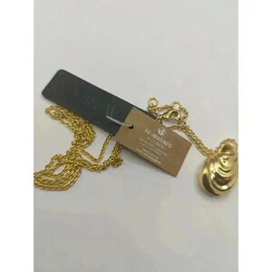 NWT J.Crew Gold Tone Modern Swirl Bea Pendant Necklace Reimagined BG684 One Size